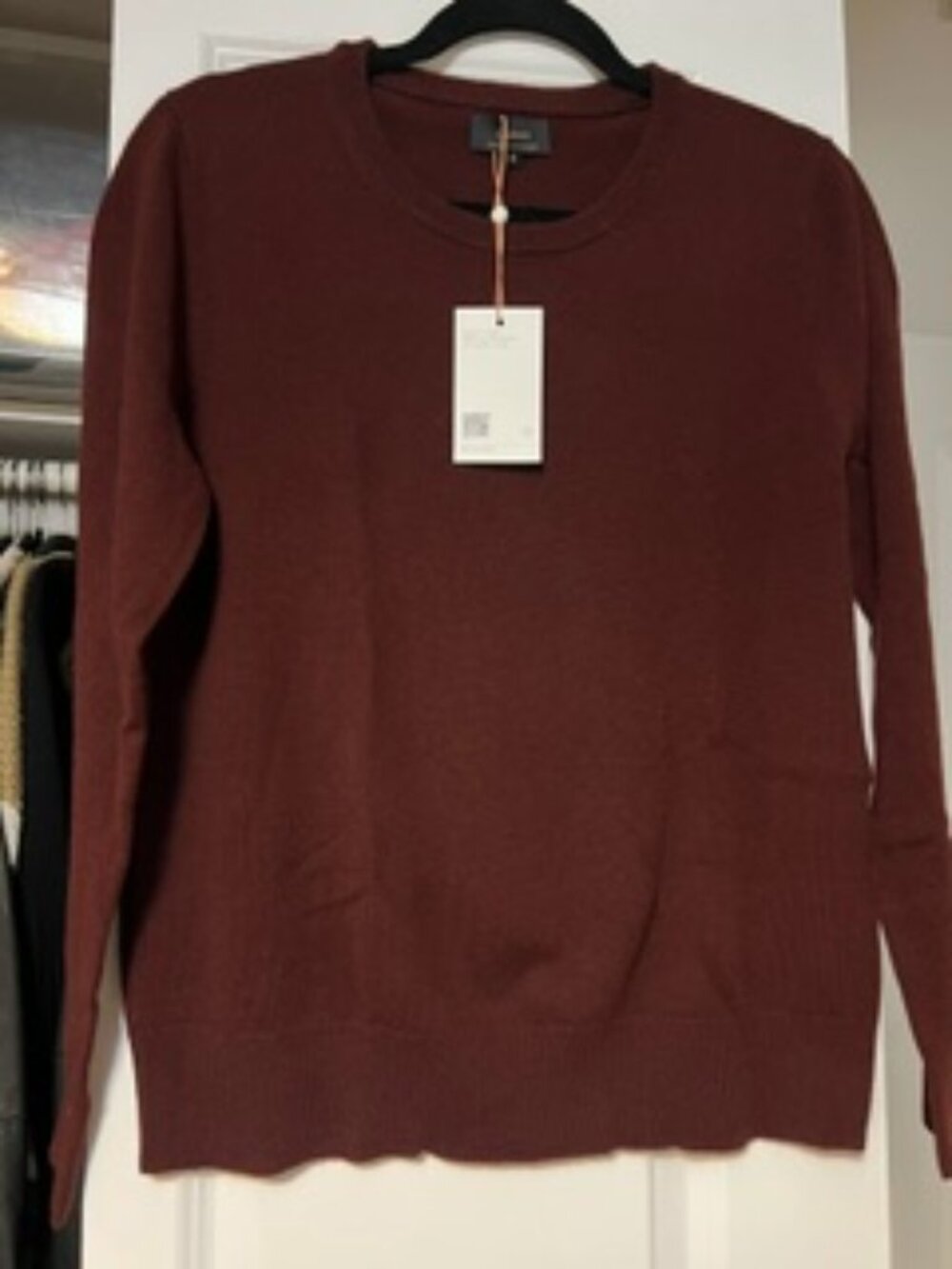 NWT Quince Burgundy 100% Mongolian Cashmere Long Sleeve Sweater Size Med